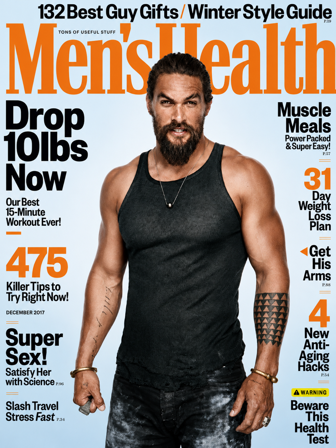 Men's Health cover featuring Jason Momoa