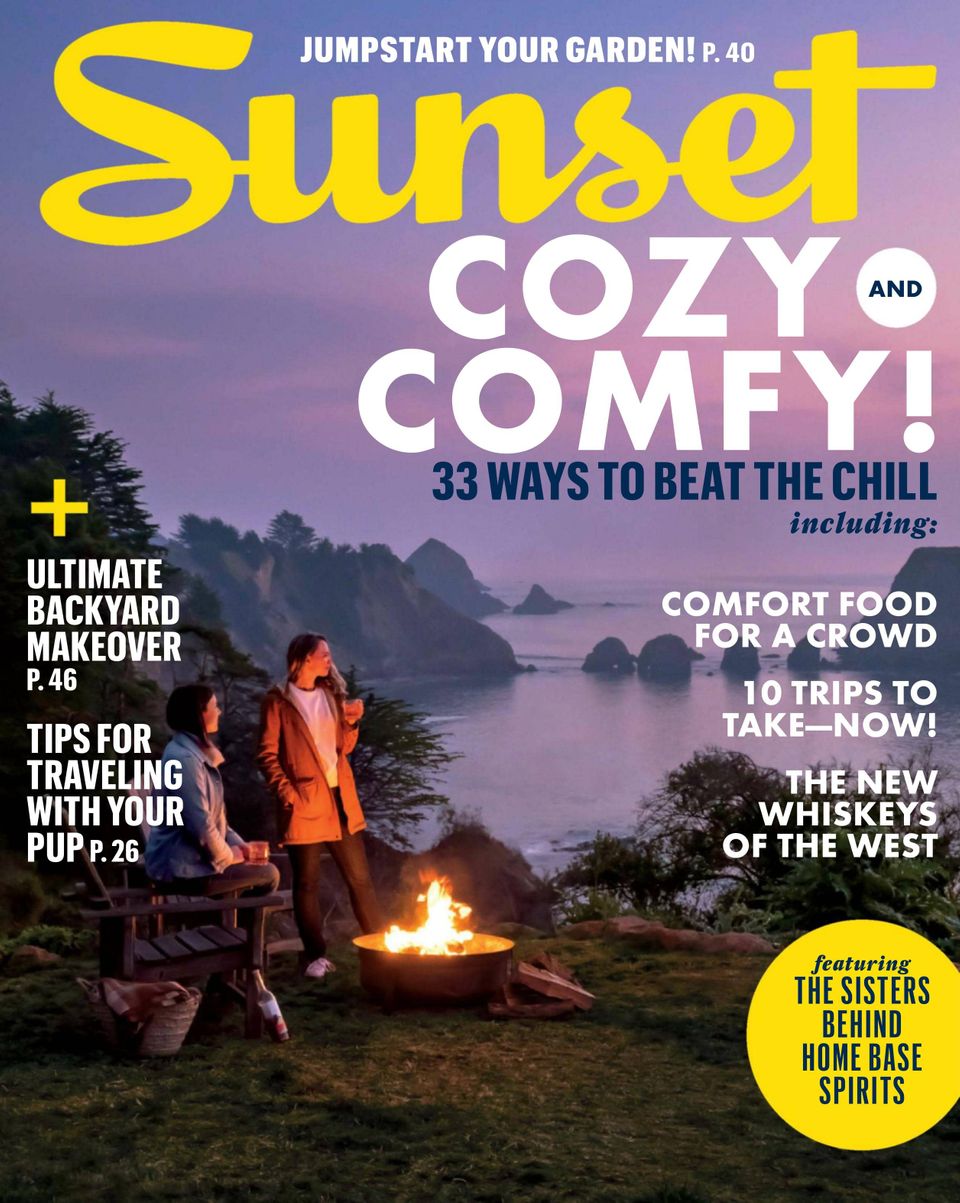 Sunset magazine Cozy and Comfy cover, February/March 2019