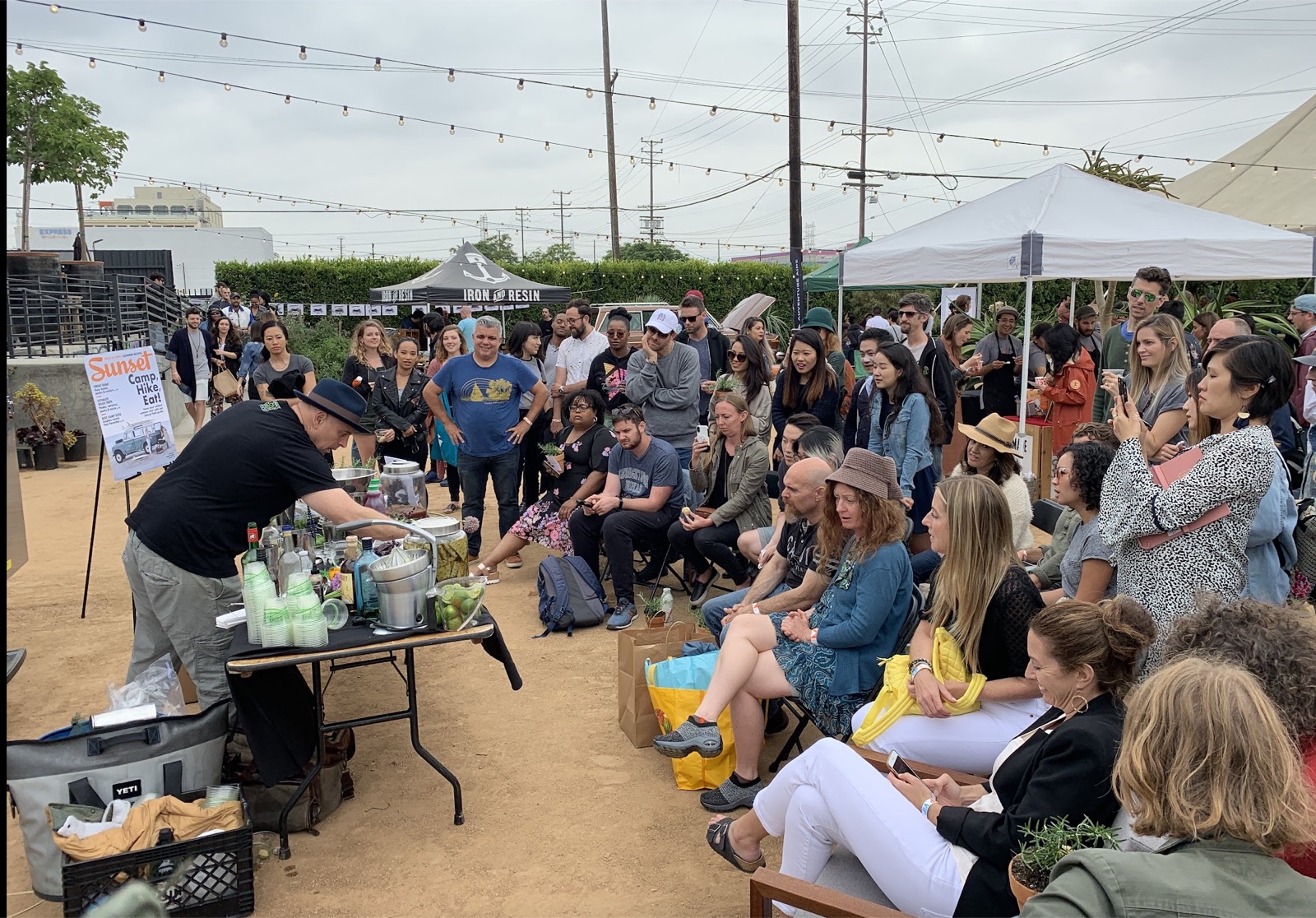 Sunset magazine live event with a Yeti-branded activation and cocktail demo